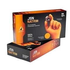 JETA PRO JSN Natrix перчатки одноразовые нитриловые, нескользящие, оранжевые, размер L, 1 шт